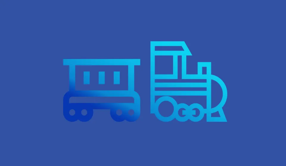 Locomotive and wagon illustration